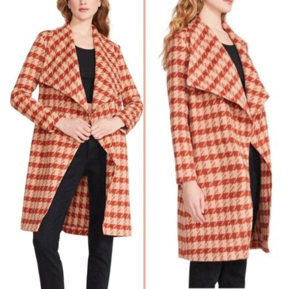 NWT Steve Madden BB Dakota Houndstooth Drape Coat | M